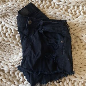 black denim shorts